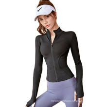 Autumn Women Sport Long Sleeve Advanced Yoga Clothes Zipper Design Fitness Exercise Top Workout Running Gym Wear